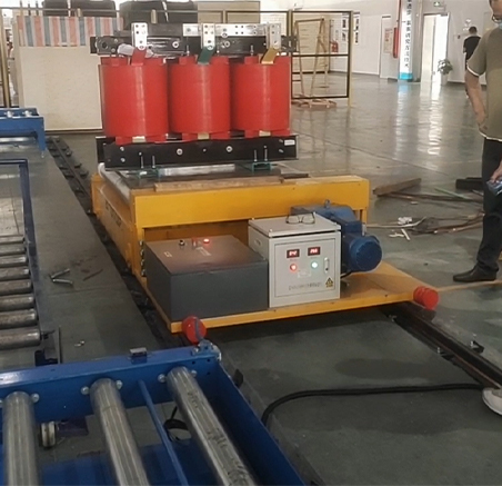 Rail Powered Abrasive Blasting Booth Rail Guided Cart