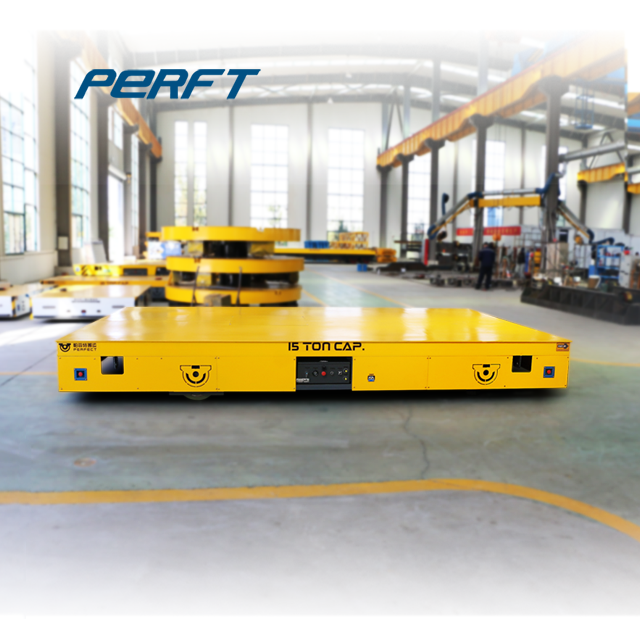 15-ton trackless transfer cart in industrial workshop - material handling equipment