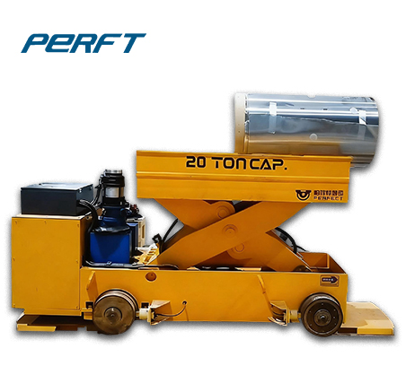 20-ton capacity scissor lift rail coil transfer cart for steel coil handling - for the steel industry