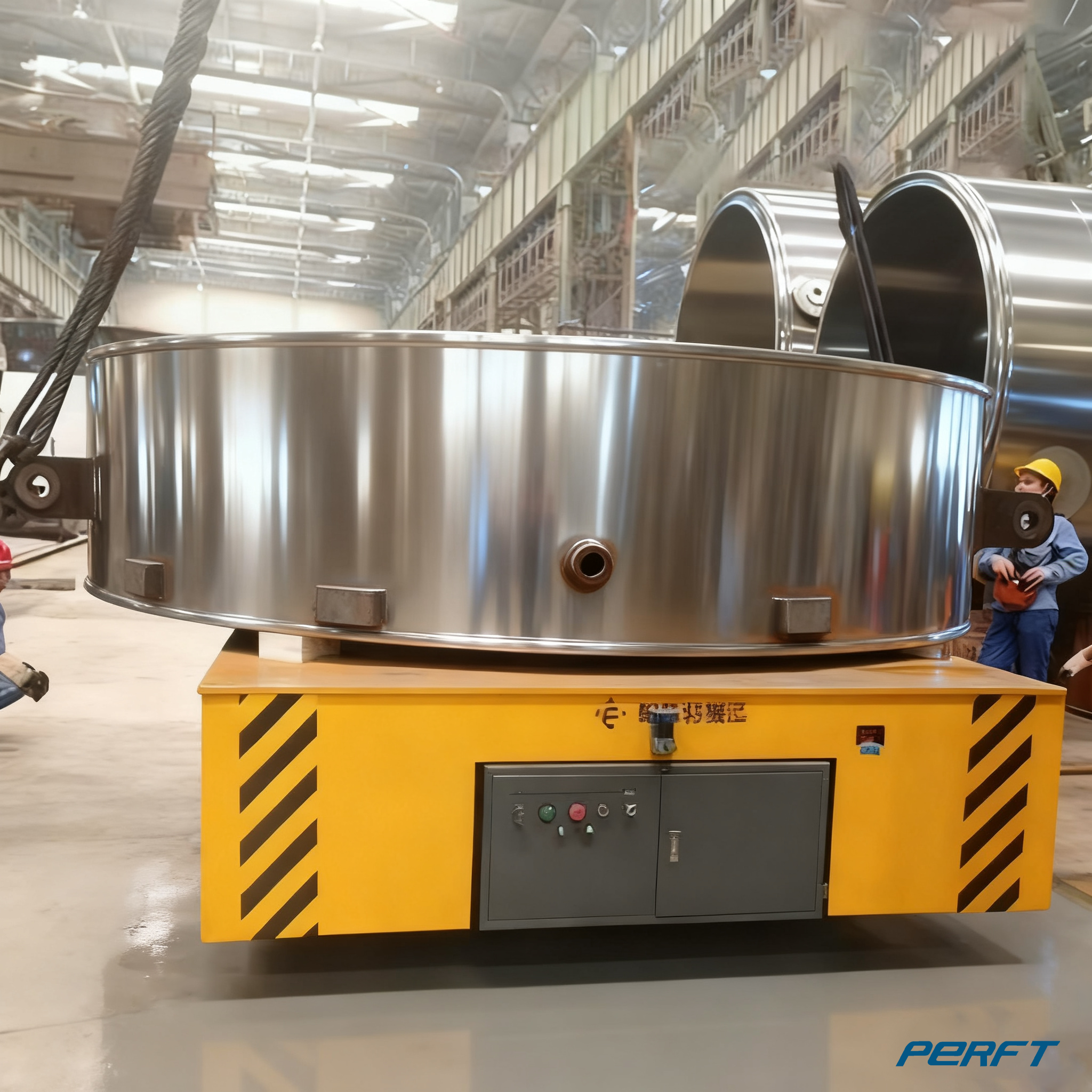 Industrial trackless material handling and transportation vehicle, flexible rotation, easy operation, high load-bearing capacity