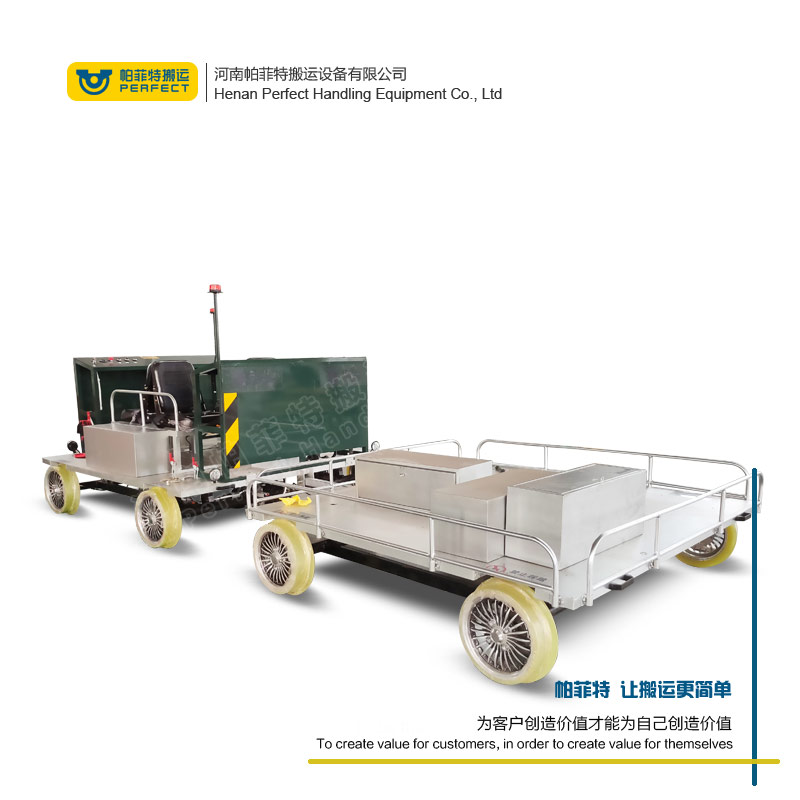 Track Inspection Vehicle with Towed Trailer for Industrial Rail Maintenance